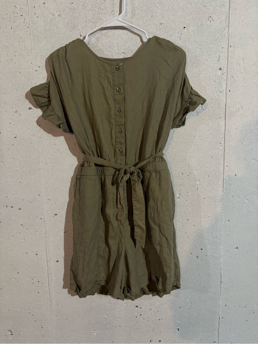Maurices Linen Blend Belted Romper | Size: Medium